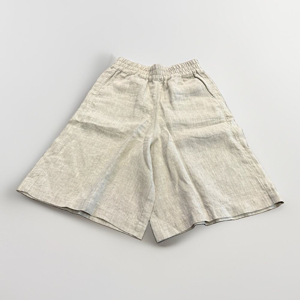Not Perfect Linen Womens Beige 100% Linen Elastic Shorts Size M Medium NWOT New